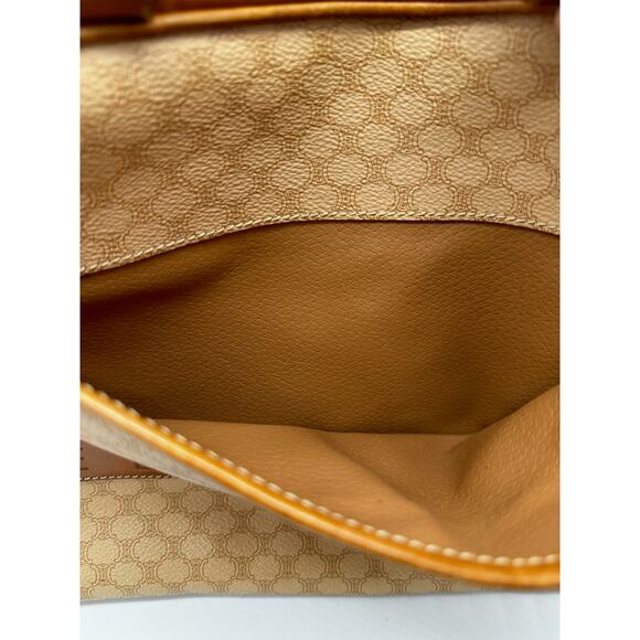 Celine "Borsa Donna" coated canvas and leather trim bowling bag*Triomphe - Picture 15 of 16